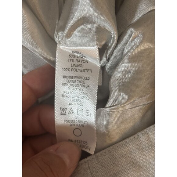 Chadwicks Cropped Womens SZ 4 Linen Blend Wide Leg Lined Pants Beachy Casual - Picture 4 of 8